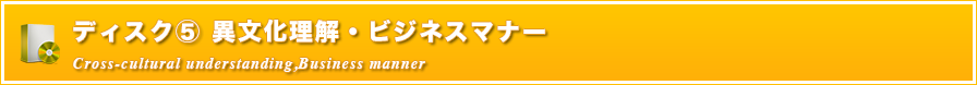 DISK 5 異文化理解・ビジネスマナー